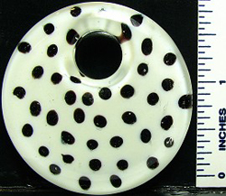 White Black Spots Round Glass Pendant PD728