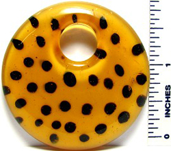 Yellow Black Spots Round Glass Pendant PD730